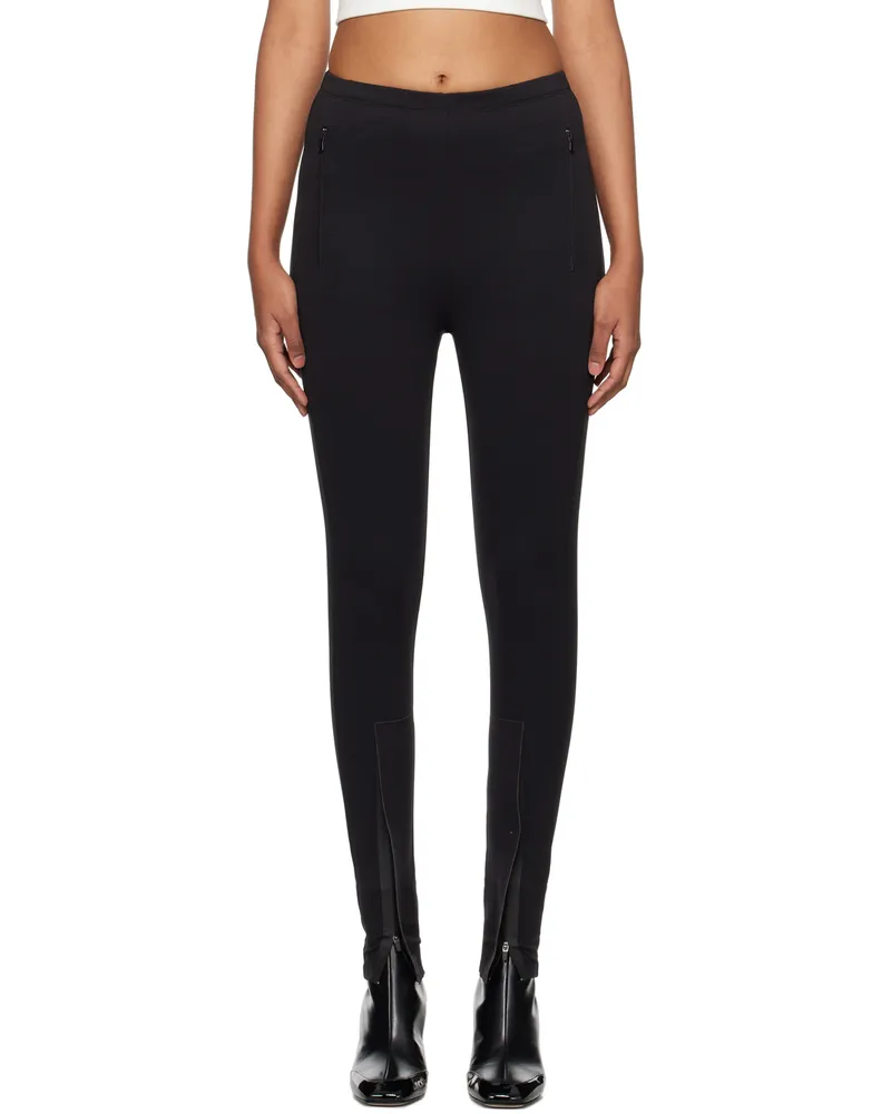 WARDROBE.NYC Black Front Zip Leggings Black