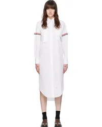 Thom Browne White Armband Maxi Dress White