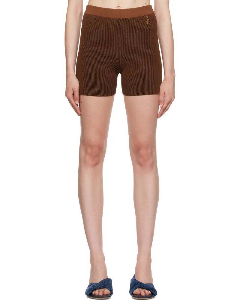 Jacquemus Brown Le Raphia 'Le Pralu' Shorts 850