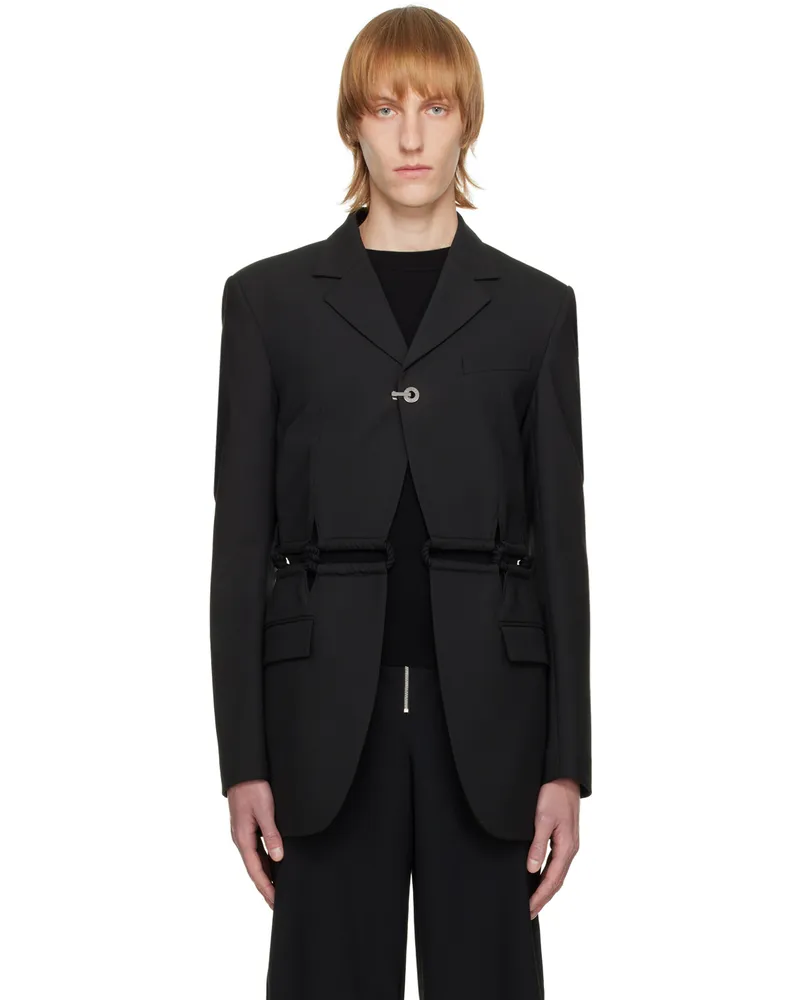 Dion Lee Black Rope Macrame Blazer Black