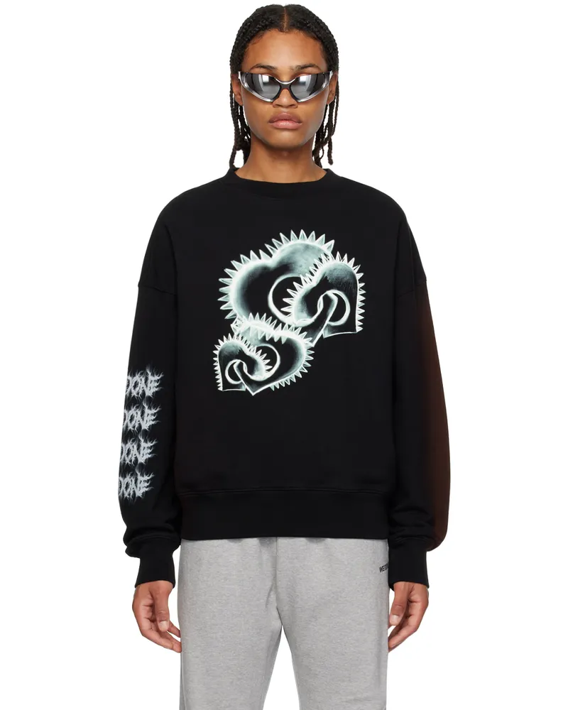 WE 11 DONE Black Crewneck Sweatshirt Black