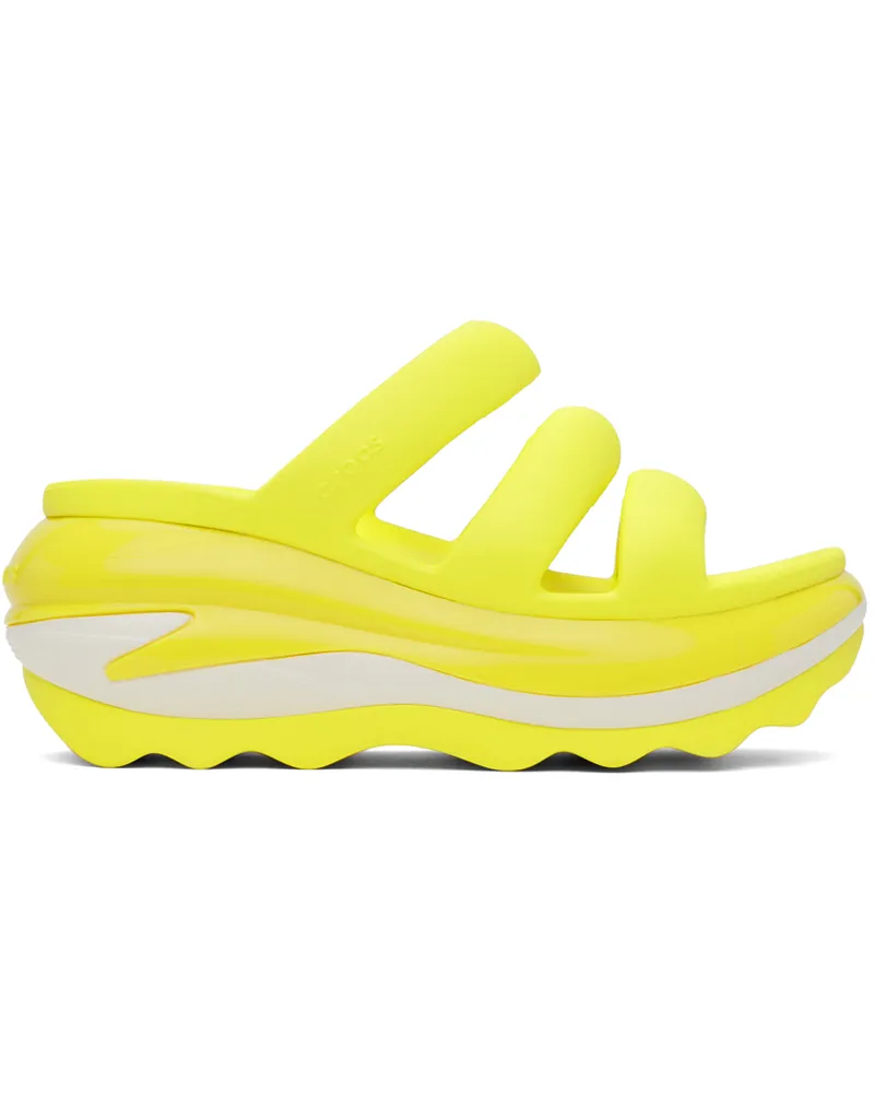 Crocs Yellow Mega Crush Triple Strap Sandals Acidity