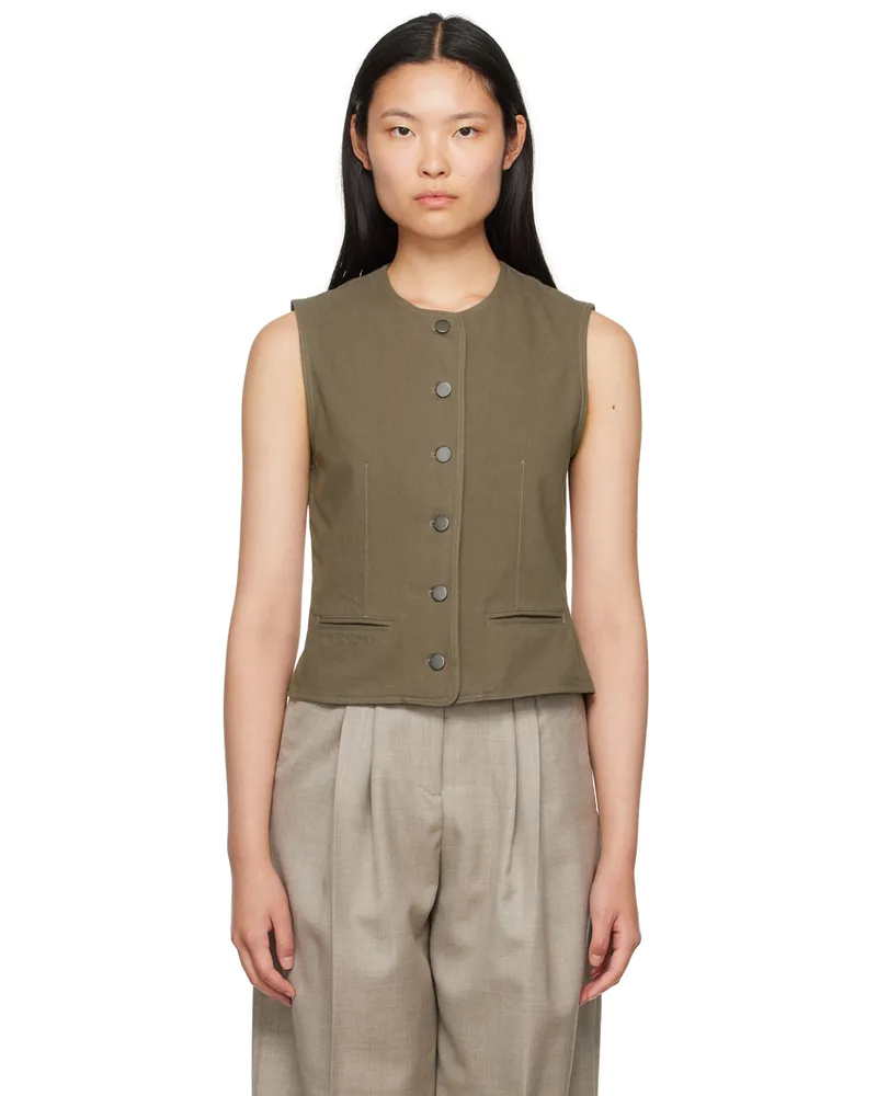 Mark Kenly Domino Tan Studio Khaki Viona Vest Tobacco