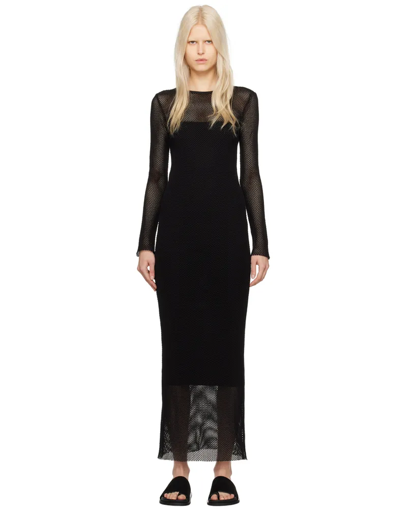 St. Agni Black Crewneck Maxi Dress Black