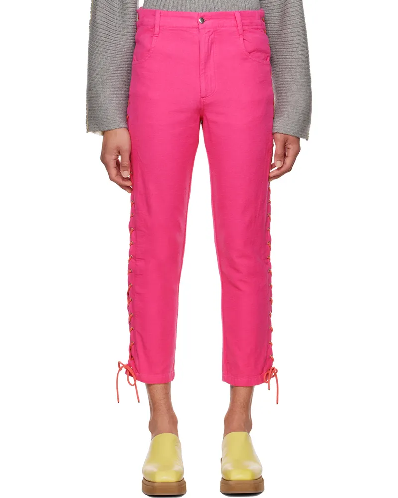 Eckhaus Latta Pink Laced Trousers Hot
