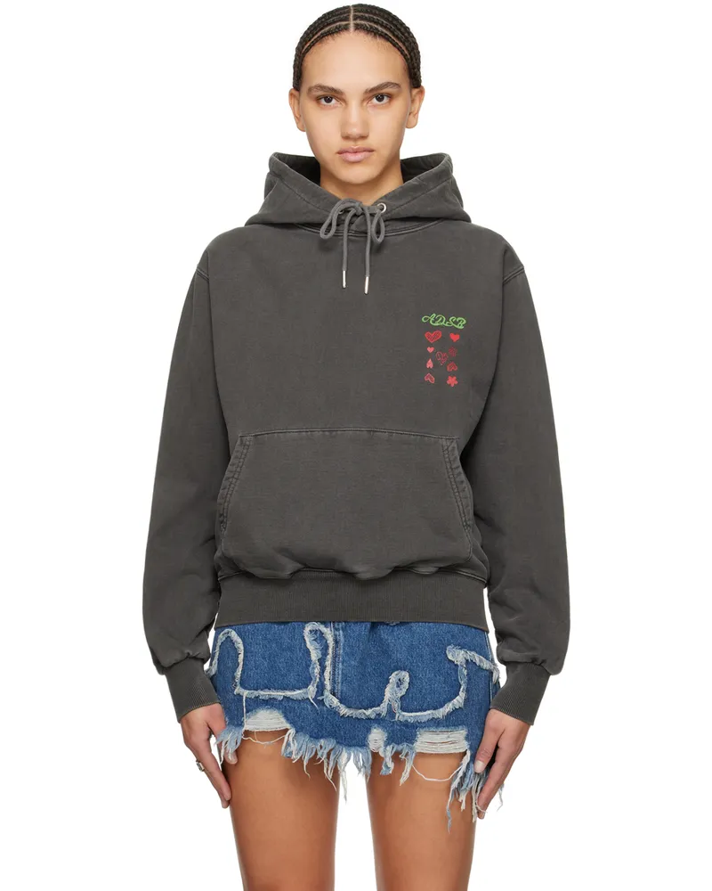 Andersson Bell Gray Hearts Card Hoodie Charcoal