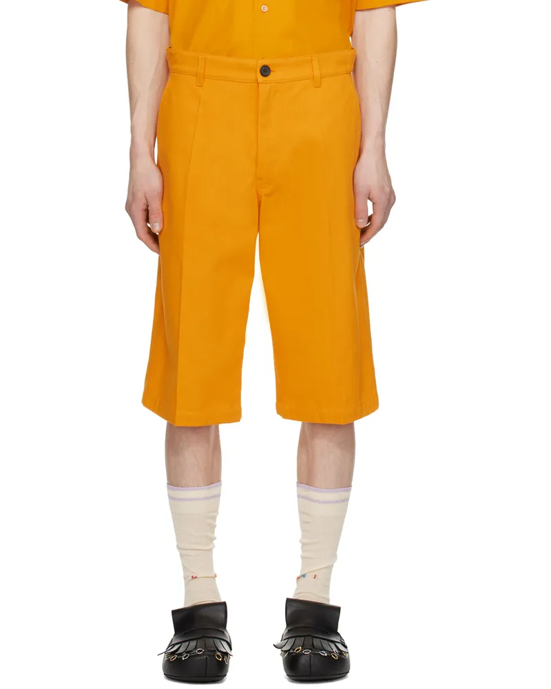 Marni Orange Straight-Leg Shorts 00r31