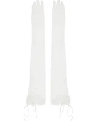 SHUSHU/TONG SSENSE Exclusive White Sequinned Sheer Gloves Whwhite