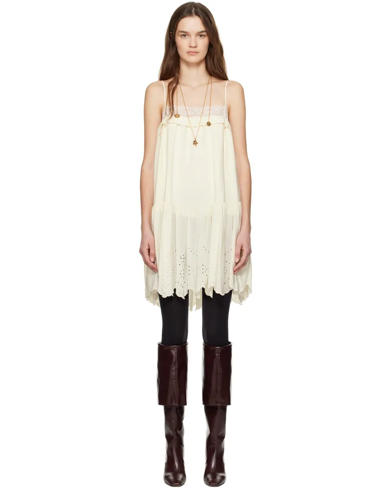 Chloé Off-White Silk Minidress 103