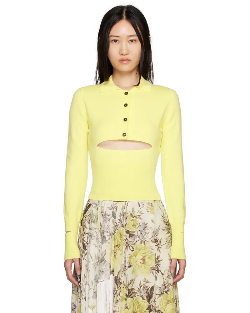 Meryll Rogge Yellow Cutout Polo Yellow