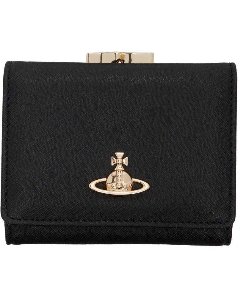 Vivienne Westwood Black Small Frame Wallet Ss25-black