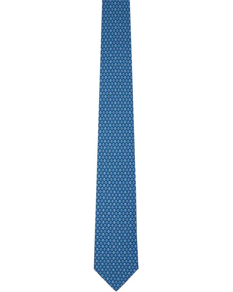 Ferragamo Blue Silk Tie F.marine