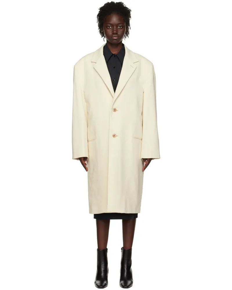 Christophe Lemaire Off-White Chesterfield Coat Wh048