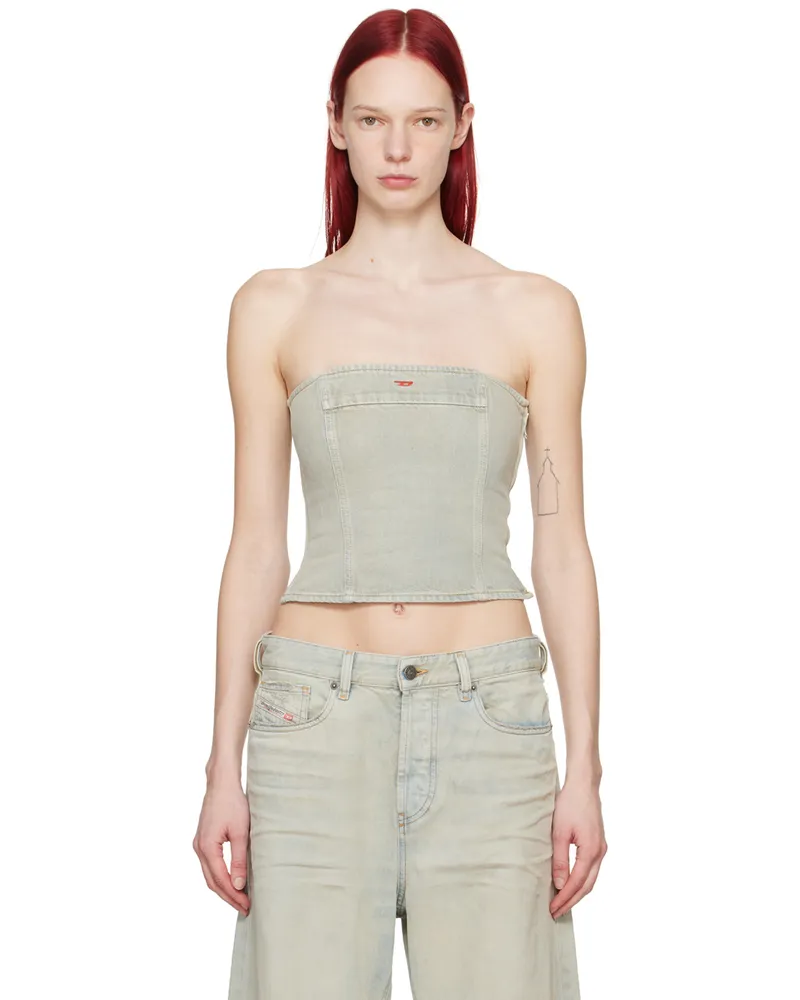 Diesel Beige De-Ville Denim Tube Top 1