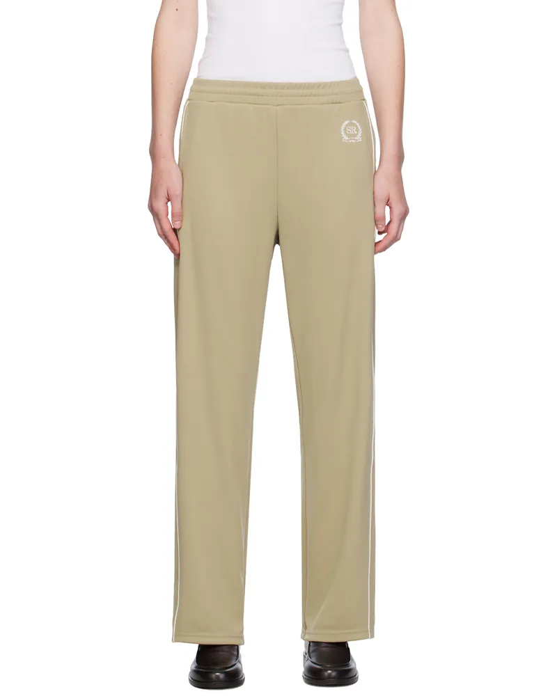 SPORTY & RICH Beige Golf Embroidered Track Pants 13