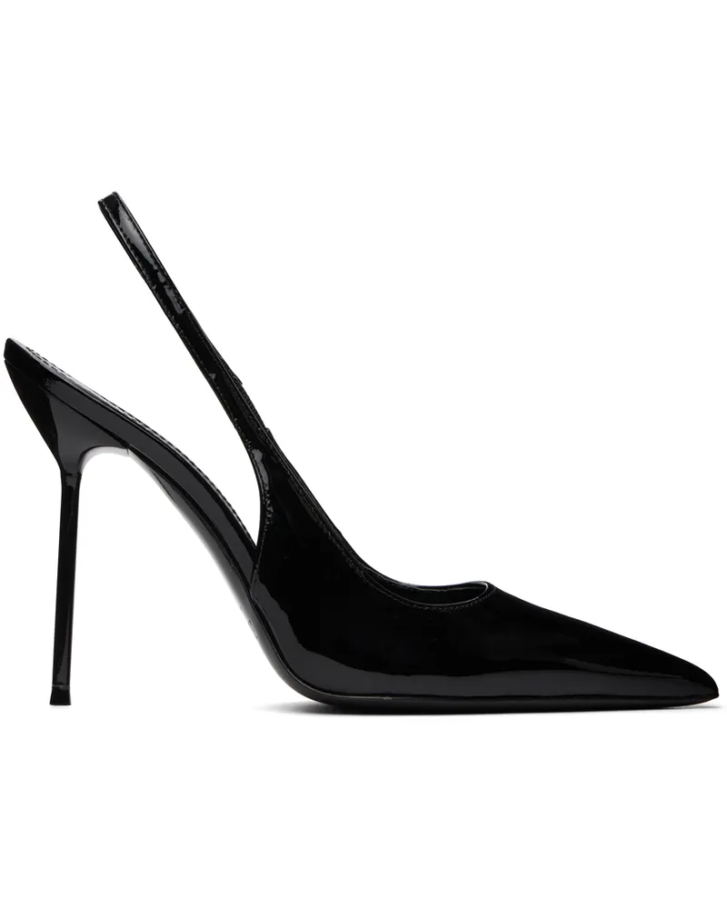 Paris Texas Black Lidia Slingback Heels Black