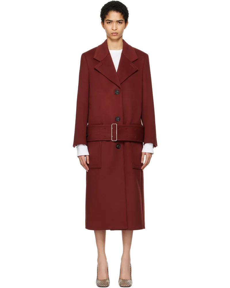 Ferragamo Red Long Wool Coat 006