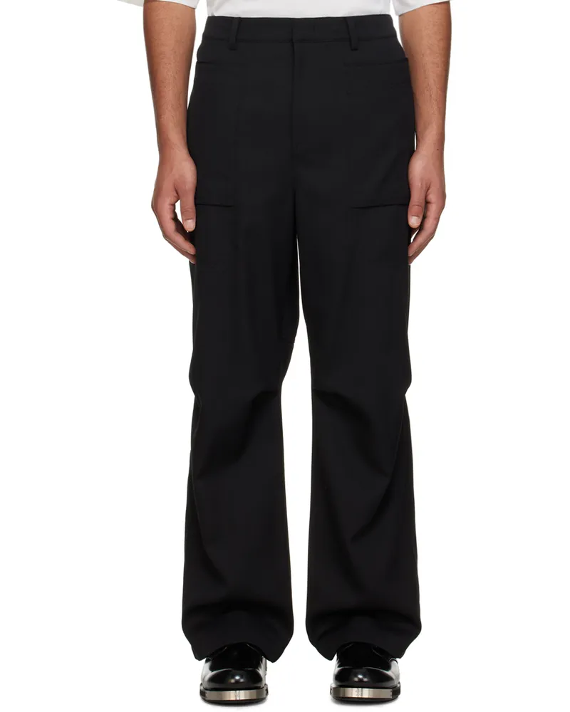 JUUN.J Black Zip Panel Trousers 5
