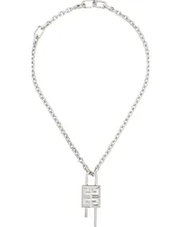 Givenchy Silver Small Lock Necklace Silvery