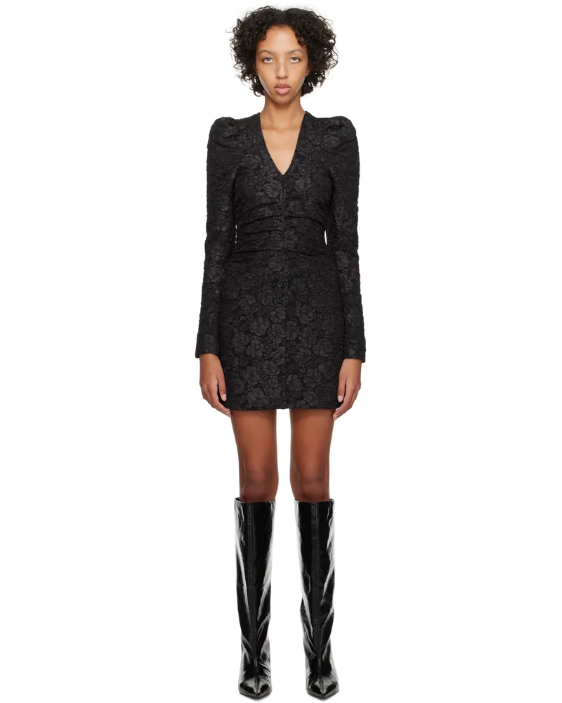 Ganni Black Jacquard Minidress 099