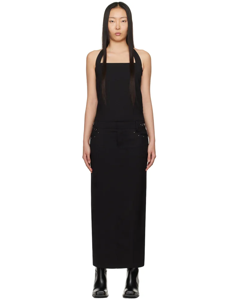 lesugiatelier Black Halter Maxi Dress Black