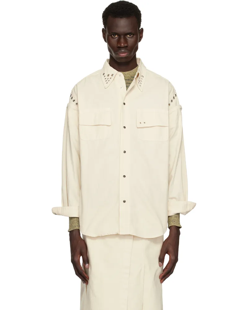 Toga Off-White Eyelet Denim Shirt Off