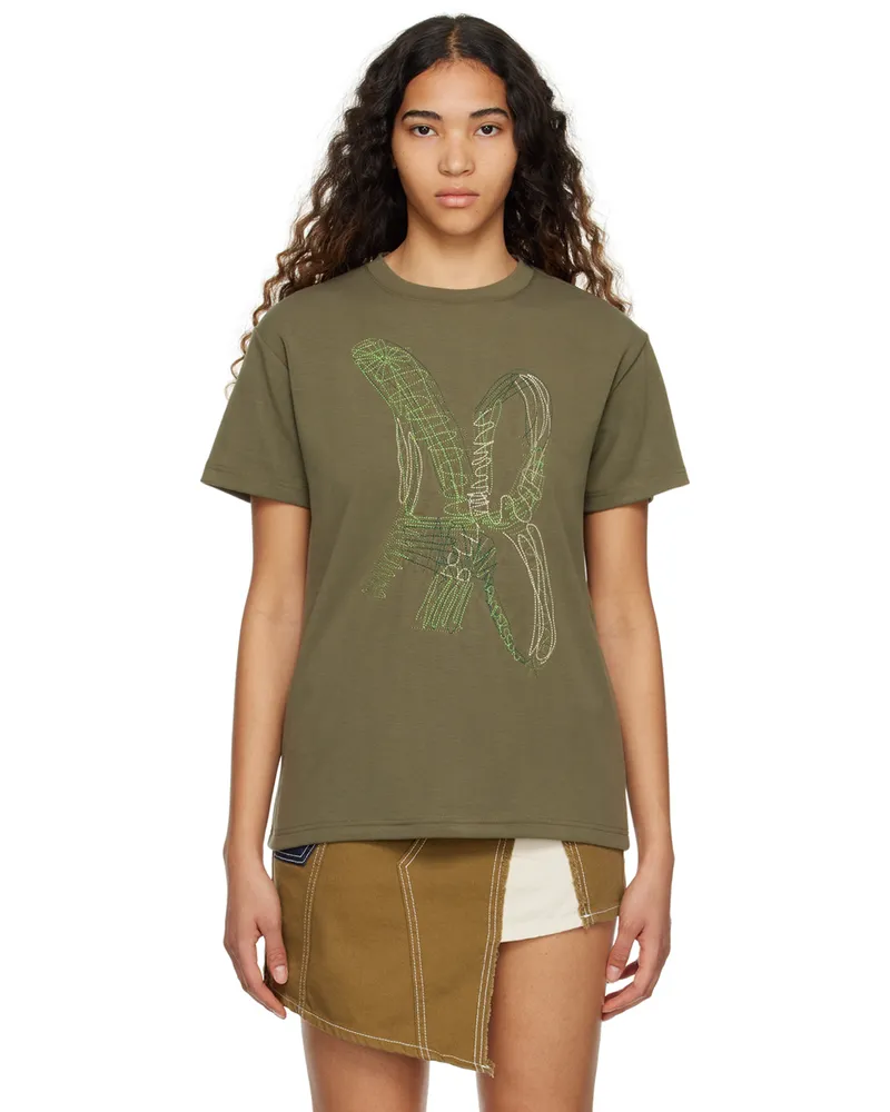 Andersson Bell Khaki AB Embroidered T-Shirt Khaki
