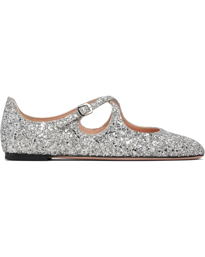 Bally Silver Beliska Ballerina Flats U703