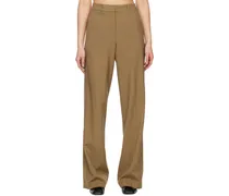 Brown Simple Line Trousers