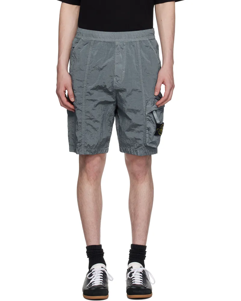 Stone Island Gray Nylon Metal In Econyl Shorts V0024