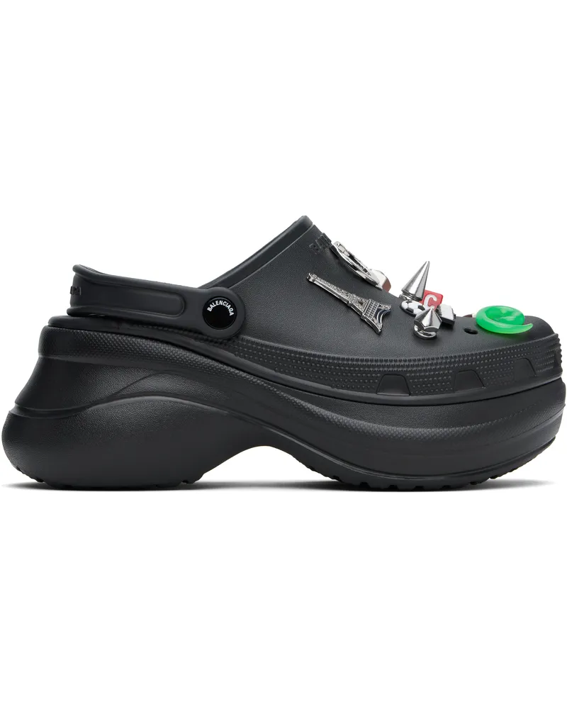 Balenciaga Black Crocs Edition Jibbitz Mules 1000