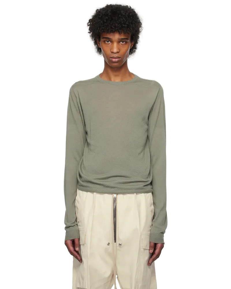 Rick Owens Green Hollywood Cropped Level Biker Sweater 15