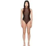 Brown Disco Sleeveless Bodysuit