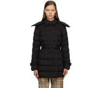 Black Quilted Puffer Down Coat