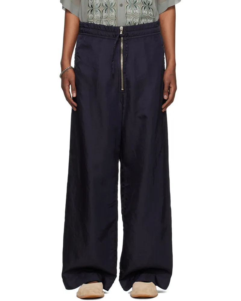 Dries van Noten Blue Overdyed Trousers 504