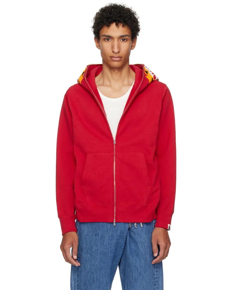 BAPE Red Tiger Full Zip Hoodie Red-red
