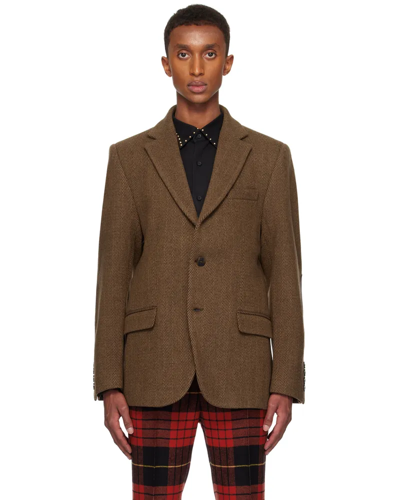 Ernest W. Baker Brown Classic Single-Breasted Blazer Brown