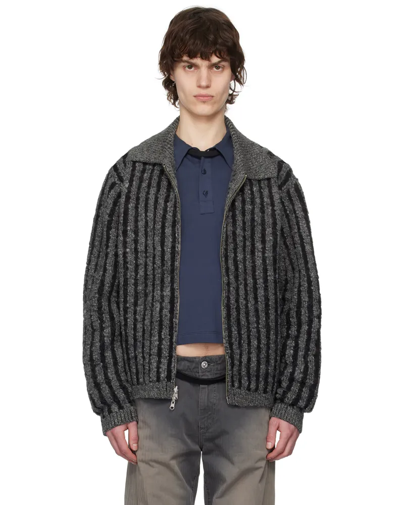 Eckhaus Latta Gray & Black Duo Reversible Jacket Concrete
