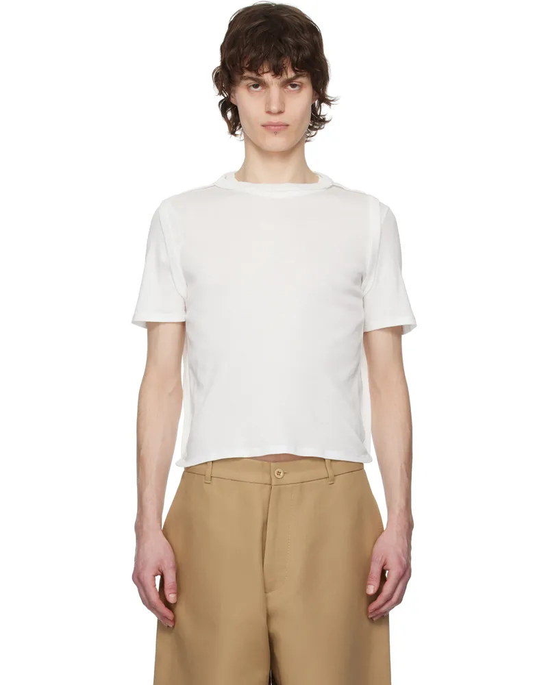 Eckhaus Latta White Flip T-shirt Chalk