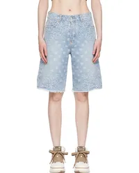 Amiri Blue Banana Jacquard Skater Denim Shorts Perfect