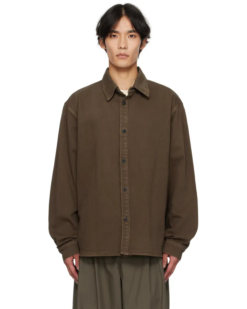 LE 17 SEPTEMBRE Brown Button Denim Shirt Brown