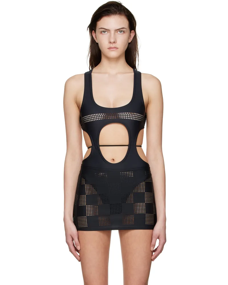 FAL-ASH Black Polyester Bodysuit Black