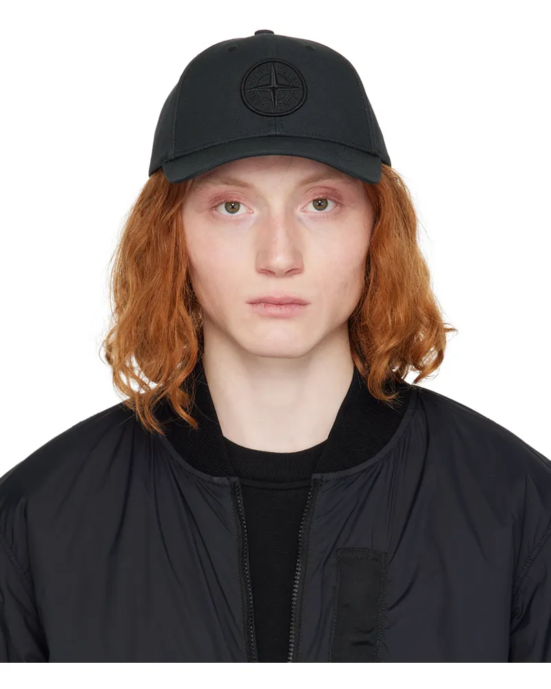 Stone Island Black Embroidered Cap A0029