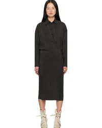 Christophe Lemaire Brown Twisted Midi Dress Brdark