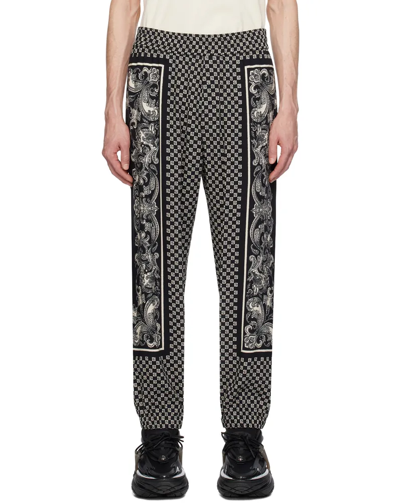 Balmain Black Mini Monogram Trousers Edk