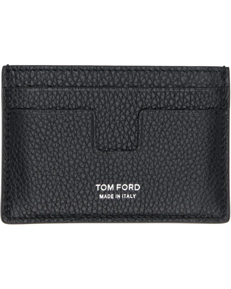 Tom Ford Black Grain Leather Classic Card Holder 1n001black