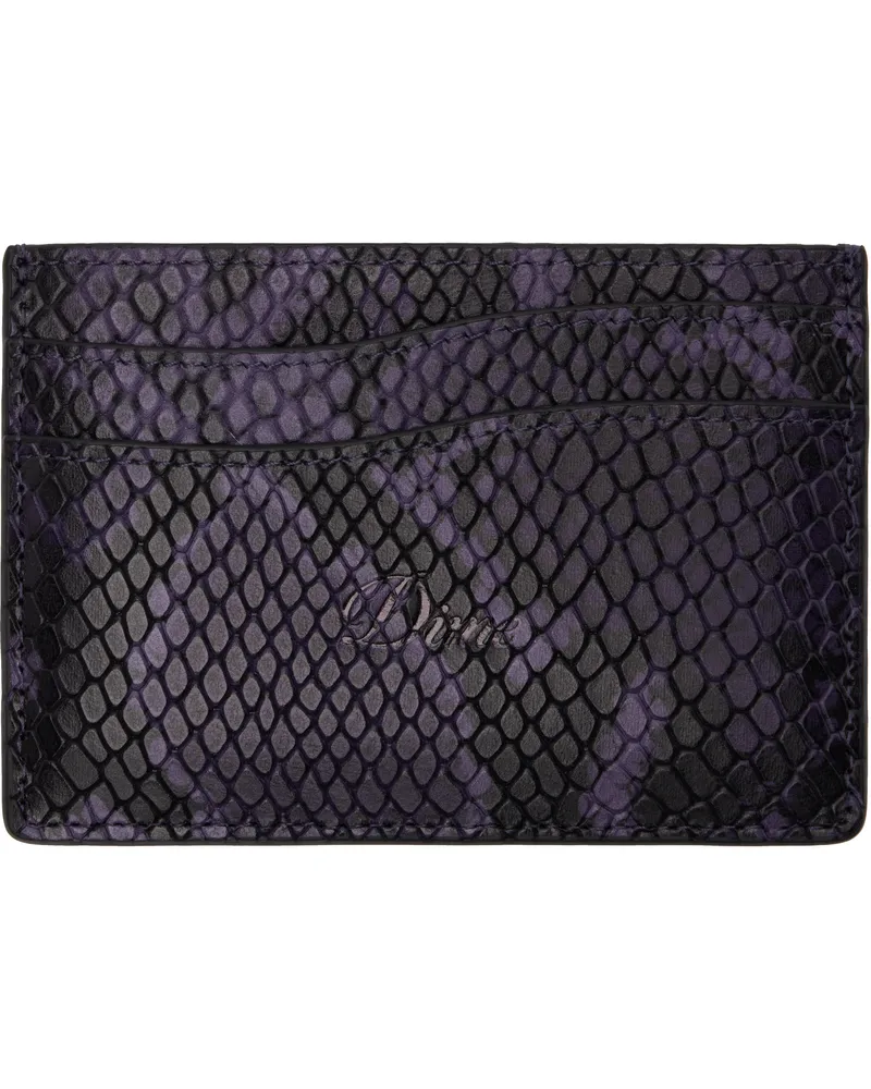 Dime Purple Embossed Leather Card Holder Purple