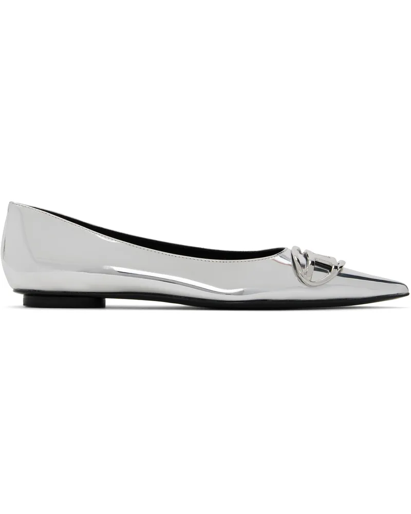 Diesel Silver D-Venus Ballerina Flats T9002