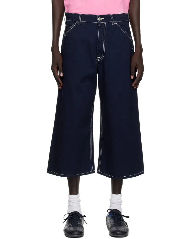 Acne Studios Blue Embroidered Denim Shorts 135
