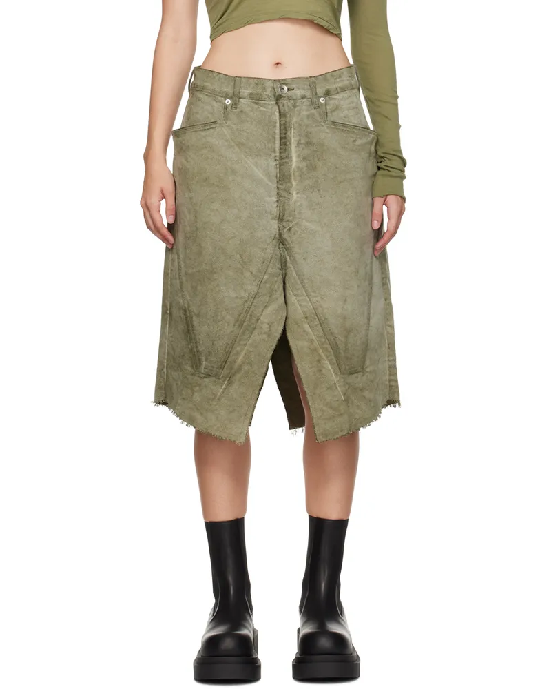 DRKSHDW by Rick Owens Khaki Porterville Slivered Midi Skirt 85